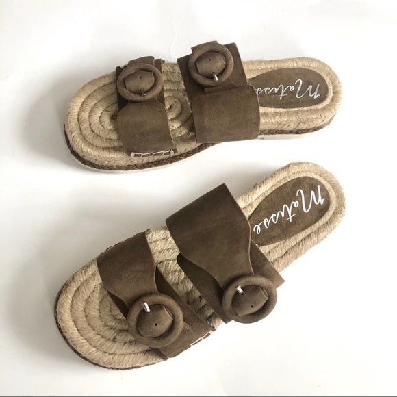 Matisse Leather Double Strap Espadrille Slides - Picture 3 of 12